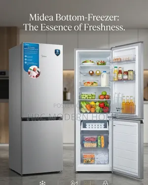 Midea Bottom-Freezer Refrigerator L177 (Silver)