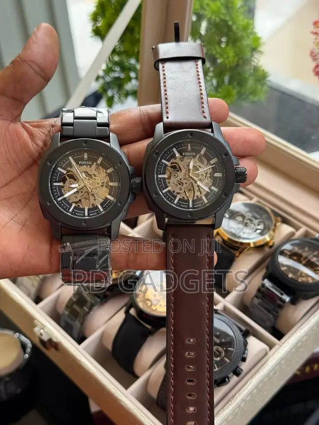 Fossil Watch Ya Wanaume Chuma na Mkanda wa Ngozi - 1