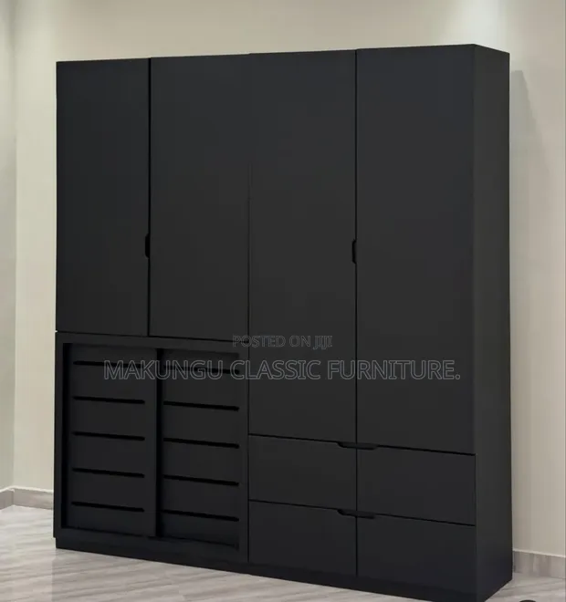 Woodstock 4-Door Wardrobe - Multi Black - 1