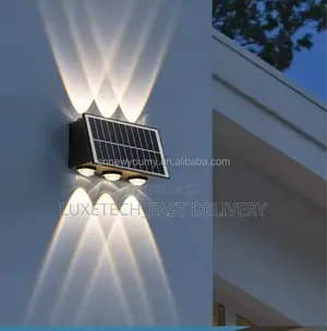 Waterproof Outdoor Solar Up and Down Wall Light (6 Bulbs)