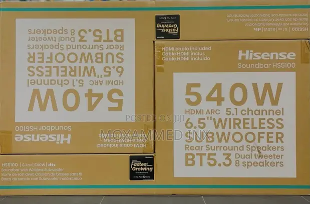 Hisense HS5100 5.1 Channel 540W Soundbar System - 1