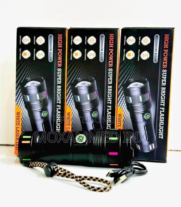 High Power Super Bright Flashlight with White Laser LED - 1