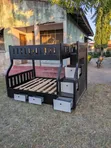 Double Decker Bed with Drawers and Ladder - 1