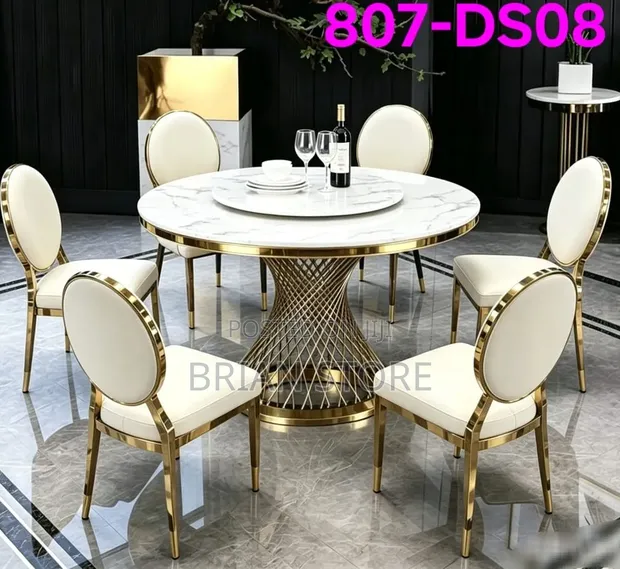 Luxurious Dining Set with 6 Banquet Chairs - 1