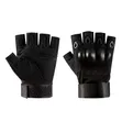 Black Tactical Hard Knuckle Half-Finger Gloves - 1
