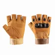 Black Tactical Hard Knuckle Half-Finger Gloves - 2