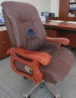 Executive Leather Office Chair with Solid Wood Frame - 2