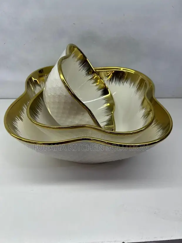 Royalty Gold Set ya Bakuli za Salad (3pcs) - 1