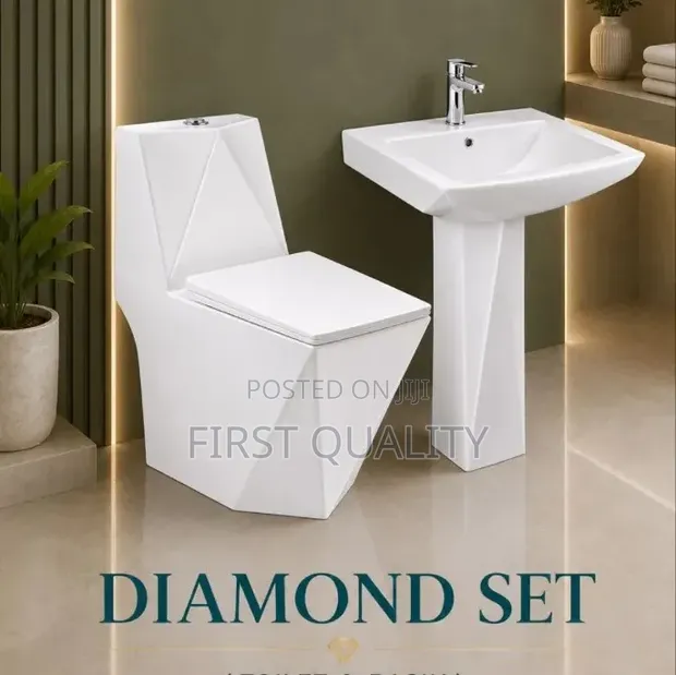 Complete Sitting Toilet and Hand Wash Basin - Brand New - 1