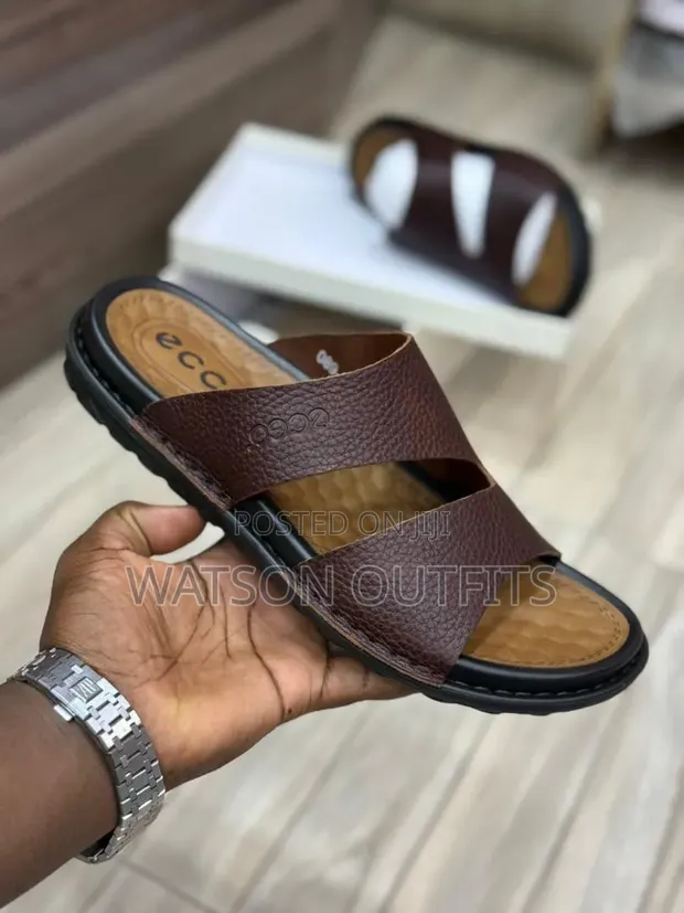 New Men's Ecco Leather Sandals - 1