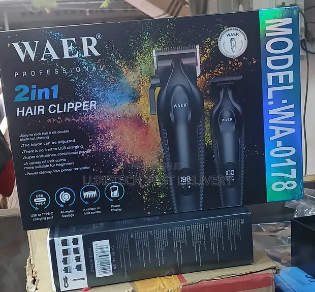 Waer Professional 2-in-1 Rechargeable Hair Clipper & Trimmer WA-0178 - 1