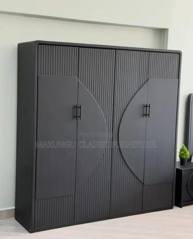 Woodstock 4-Door Wardrobe - Multi Black - 1