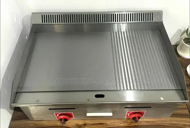 Commercial Gas Griddle Grill - Half Grill, Half Grooved - 1