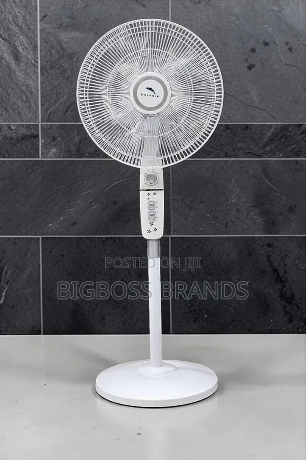 Dolphin Stand Fan 18" White - 1