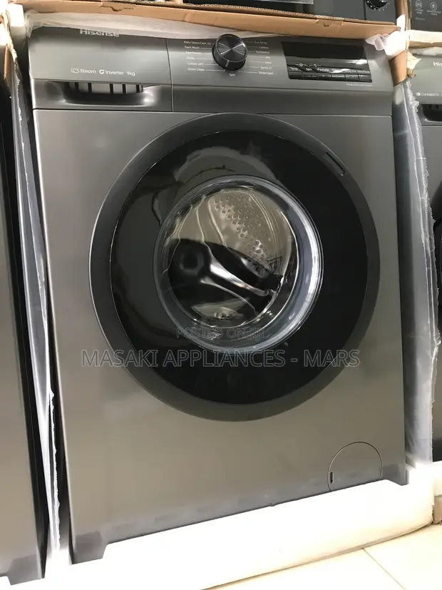 Mashine Mpya ya Kufulia Hisense 9kg Frontloader Nyeusi ya Titanium - 1