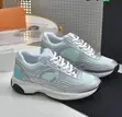 Chanel Silver Metallic CC Logo Sneakers - 2