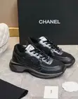 Chanel Silver Metallic CC Logo Sneakers - 4
