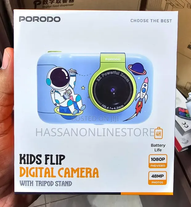 Porodo Lifestyle Kids Flip Digital Camera with Tripod - 1
