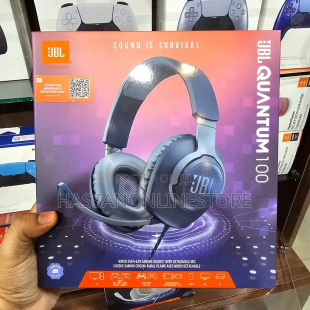 JBL Quantum 100 Wired Over-Ear Gaming Headset - 1