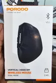Porodo Vertical 4000 DPI Wireless Mouse - Black - 1