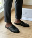 Ferragamo Loafers - Men's Black Leather Shoes - 3