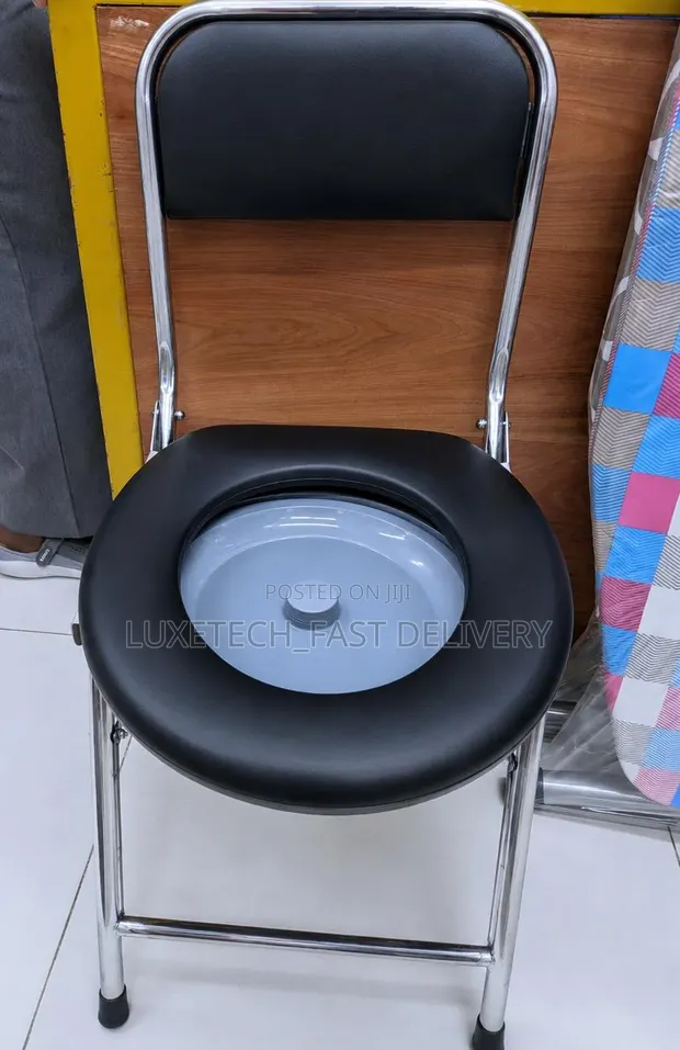 Portable Folding Commode Toilet Chair with Removable Pot - 1