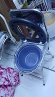 Portable Folding Commode Toilet Chair with Removable Pot - 2