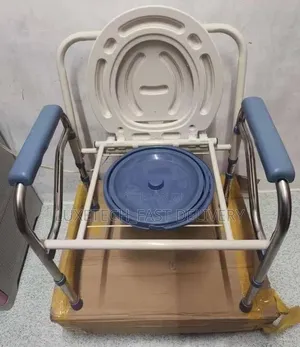 Heavy-Duty Medical Commode Chair with Armrests