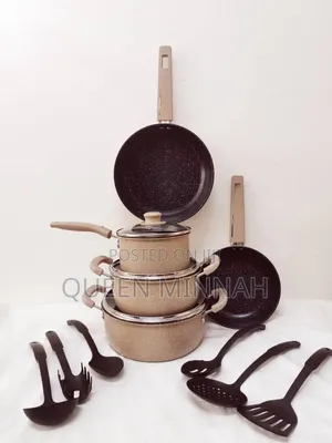 Brand New Non-Stick Cooking Pot and Pan Set with Spoon