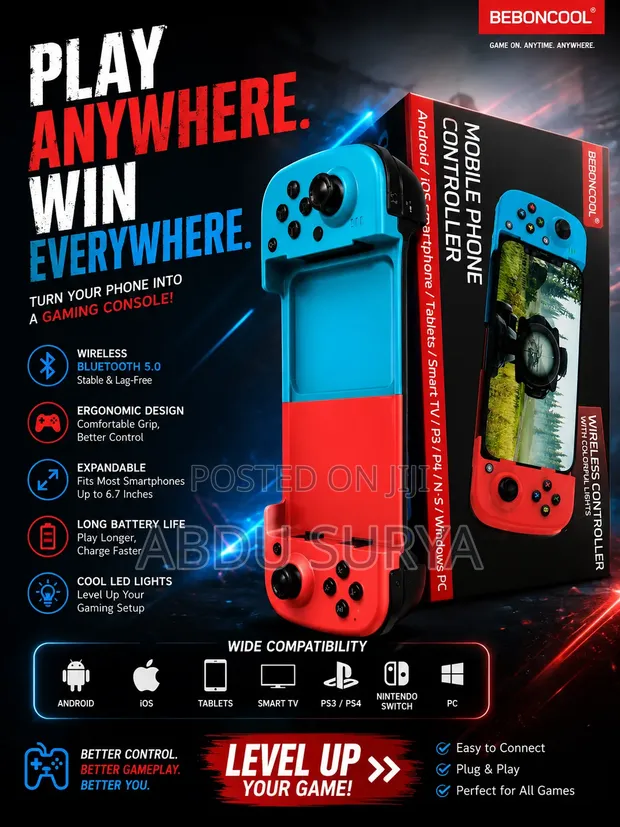 Wireless Mobile Gaming Controller - RGB Lights - 1