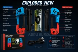 Wireless Mobile Gaming Controller - RGB Lights