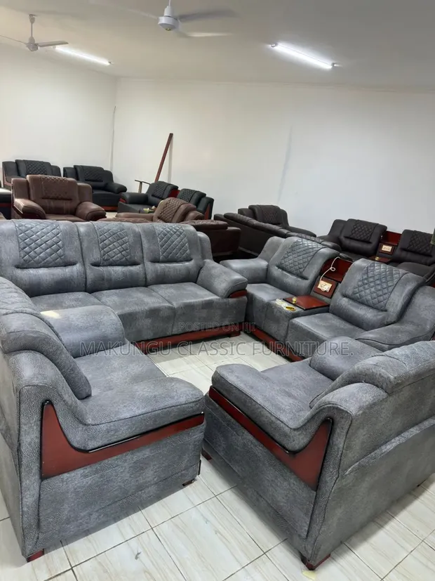 Simple Sofa Set 3-2-1-1 with Charging Option - 1