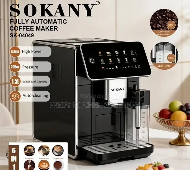 6-in-1 Sokany Fully Automatic Coffee Maker - 1