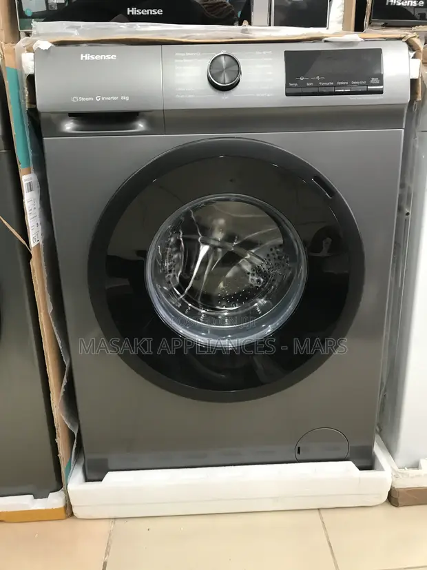 Mashine Mpya ya Kufulia Hisense 8kg Front Load (WFQP8012VMT) - 1