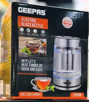 Geepas Electric Glass Kettle (1.8L, 2200W)