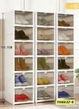 6-Tier Modular Plastic Shoe Organizer with Transparent Drawers - 3