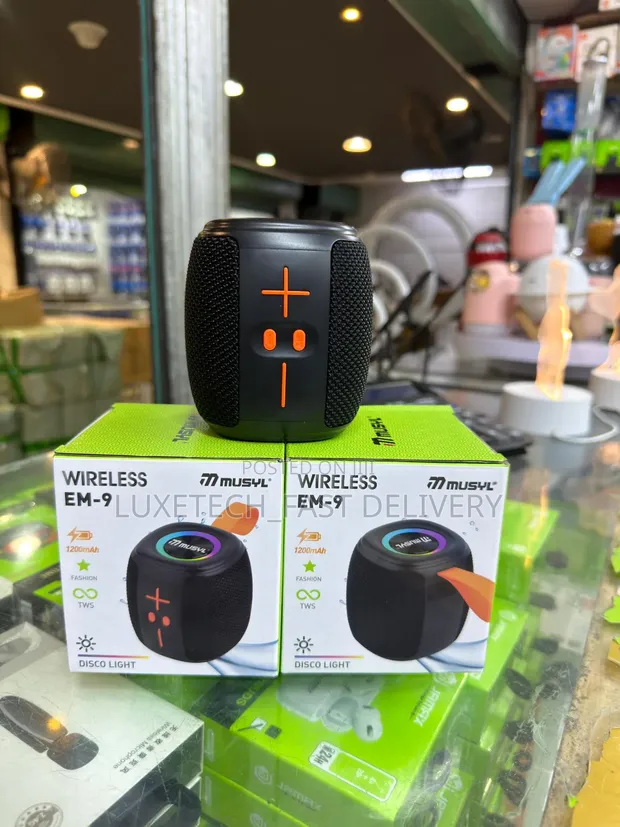 Musyl EM-9 Wireless Portable Mini Speaker with Disco Light - 1