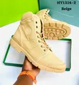 Men's New Original Leather Boots/Sneaker Boots - Brown/Beige - 1