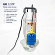 New Mr UK Deep Well/Sewage Pump - 0.5 HP / 0.37 kW - 2