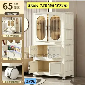 Folding Plastic Storage Cabinet - Tool-Free Assembly