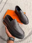 Viatu vya Kiume vya Hermes Moccasins - Ngozi Halisi - 3