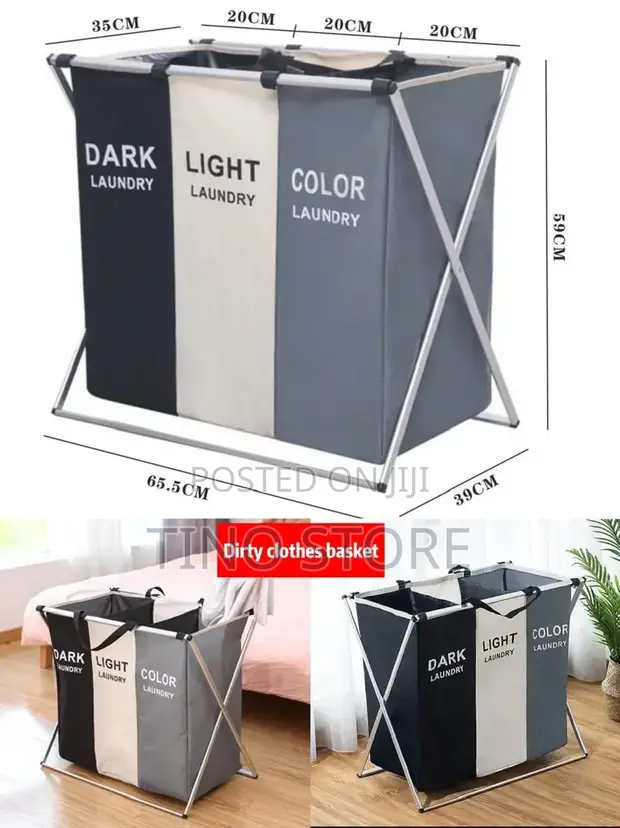 3 Section Laundry Basket Sorter - 1