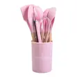 Silicone Cooking Utensils Set with Wooden Handles - 3