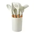 Silicone Cooking Utensils Set with Wooden Handles - 4