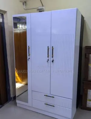Woodstock 3-Door Wardrobe with Full Mirror - White
