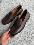 Viatu vya Ngozi vya Wanaume - Loafers Nyeusi, Kahawia, Kijivu - 3