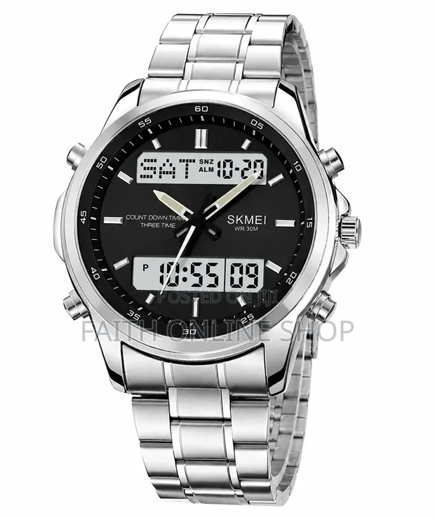 Skmei 2049 Luxury Analog-Digital Stainless Steel Sports Watch for Men - 1