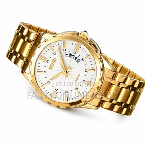 SKMEI 9069 Luxury Gold Stainless Steel Quartz Watch