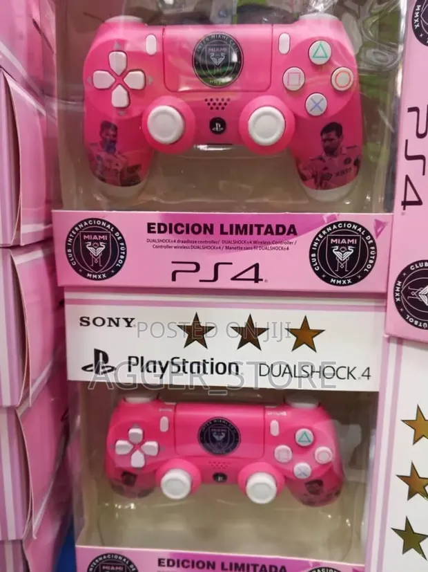 PS4 DualShock 4 Wireless Controller - Messi Inter Miami Pink - 1
