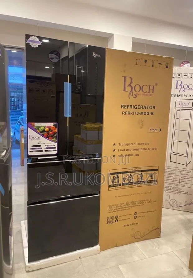 Roch Fridge 370 (298 LTR) Black Glass - 1
